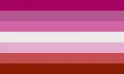Drapeau lipstick lesbienne sans lèvres.
