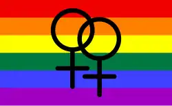 Drapeau arc-en-ciel de fierté lesbienne.