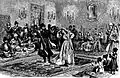 La Lezginka, une danse nationale en Géorgie. Gravure de 1884.