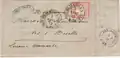 lettre de Mulhouse à destination d'Ars-sur-Moselle avec timbres et cachets allemands