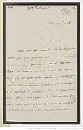 Lettre du 22 février 1886 de Zéline Reclus à Félix Nadar (p.&nbsp;1).