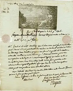 Lettre de M. Fargeon,1806.