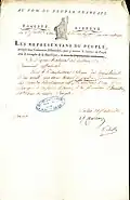 Lettre de Charlier et Pocholle 28 fructidor an 2, AD 69, 1L203