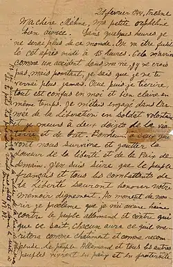 Numérisation d'une lettre manuscrite.