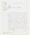 Lettre du maire de Lyon du 12 octobre 1831 s'inquiétant des troubles à la Croix-Rousse. p. 1