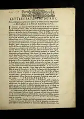 « Lettres patentes du roy, portant règlement & statuts pour la communauté des imprimeurs en taille-douce de la ville & fauxbourgs de Paris », XVIIe&nbsp;siècle.