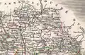 L'arrondissement de Thionville vers 1852. Sa frontière est en bleu.