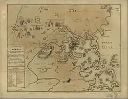 Carte d'époque (XVIIIe siècle) de Boston et sa région.