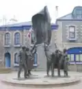 Statue de la Libération (1995) de Saint-Hélier et de Jersey en 1945.