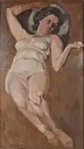 Liegender Frauenakt, (Ilse Weichert) großformatiges Ölgemälde, um 1920