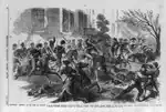 Le lieutenant Tompkins menant les dragons nordistes pendant la bataille de la « Fairfax Court House » le 1er juin 1861 (guerre  de Sécession).