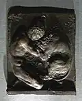 Hercule combattant le lion de Némée, début du XVIe&nbsp;siècle, Galeazzo Mondella dit Moderno.