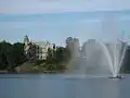 La villa Linnunlaulu au bord de Töölönlahti.