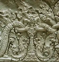 Kirtimukha à Prasat Kok Po A, Angkor, Cambodge, IXe siècle.