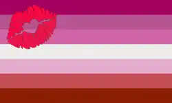Drapeau de fierté lipstick lesbienne.