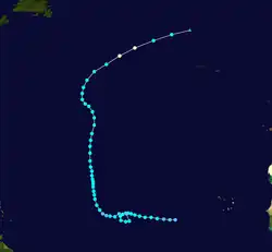 Parcours de l'ouragan Lisa