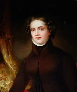 Portrait peint d'une jeune femme.