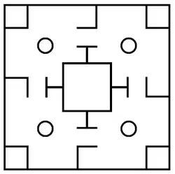 Diagramme du plateau du liubo.