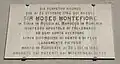 Plaque à la mémoire de Sir Moses Montefiore, près de sa maison natale à Livourne.