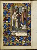 Saint Claude bénissant le commanditaire, Pierre Vercey, f.94v.