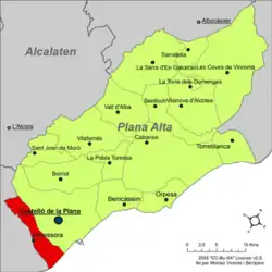 dans la comarque de Plana Alta.