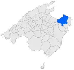Localisation d'Artàdans l'île de Majorque.