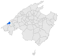 Localisation d'Estellencsdans l'île de Majorque.