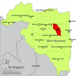 dans la comarque de Baix Maestrat.
