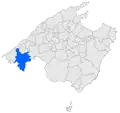Localisation de Calviàdans l'île de Majorque.