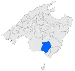 Localisation de Camposdans l'île de Majorque.