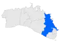 Localisation de Port-Mahondans l'île de Minorque.