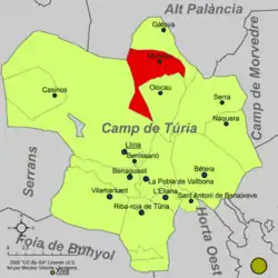 dans la comarque du Camp de Túria.