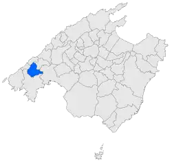 Localisation de Puigpunyentdans l'île de Majorque.