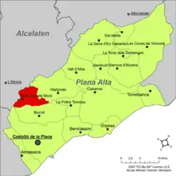 dans la comarque de Plana Alta.