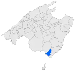 Localisation de Ses Salinesdans l'île de Majorque.