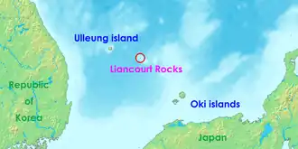 Carte des rochers Liancourt.