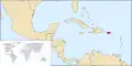 Carte montrant l'État libre associé de Porto Rico.