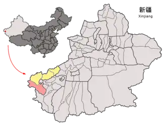 Description de l'image Location of Akto within Xinjiang (China).png.