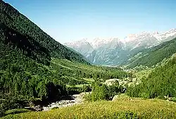 Le Lötschental vu vers l’aval, depuis le hameau de Fafleralp.