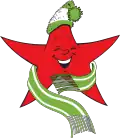 Étoile rouge symbolisant un supporter du Red Star aux couleurs du club. Le vert et le blanc.