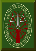 Logotype animé de la faculté de droit du temps de l'université René-Descartes.