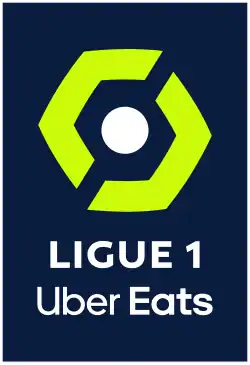 Logo durant les saisons 2022-2023 et 2023-2024, avec le contrat de nommage de Uber Eats écrit uniquement en blanc.
