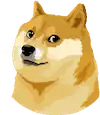 Logotype en référence au Dogecoin remplaçant le traditionnel logo, le 4 avril 2023.
