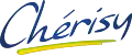 Représentation du logo de 2013, texte en bleu nuit, avec deux traits vert et jaune.