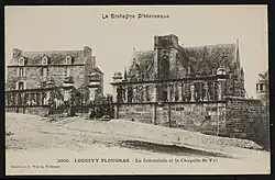 L'église Saint-Ivy et sa colonnade en 1926.