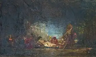 Cléopâtre allongée sur un lit