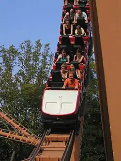 Sortie du looping vertical à Vidámpark.