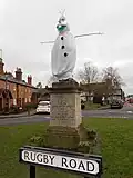 La statue grimée en Olaf au nouvel an 2019.