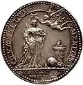 Médaille pour le couronnement de Charlotte de Mecklembourg-Strelitz, reine consort du Royaume Uni, 1761.