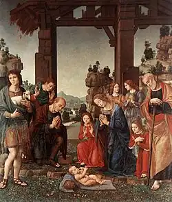 Adoration des bergers, v. 1510galerie des Offices.